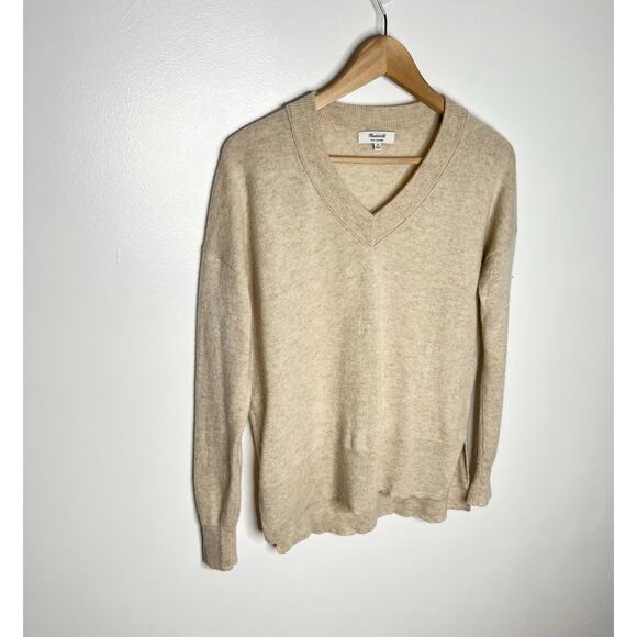 Madewell Long Sleeve Cashmere Sweater Womens XS Beige Neutral Minimalist - Picture 3 of 8